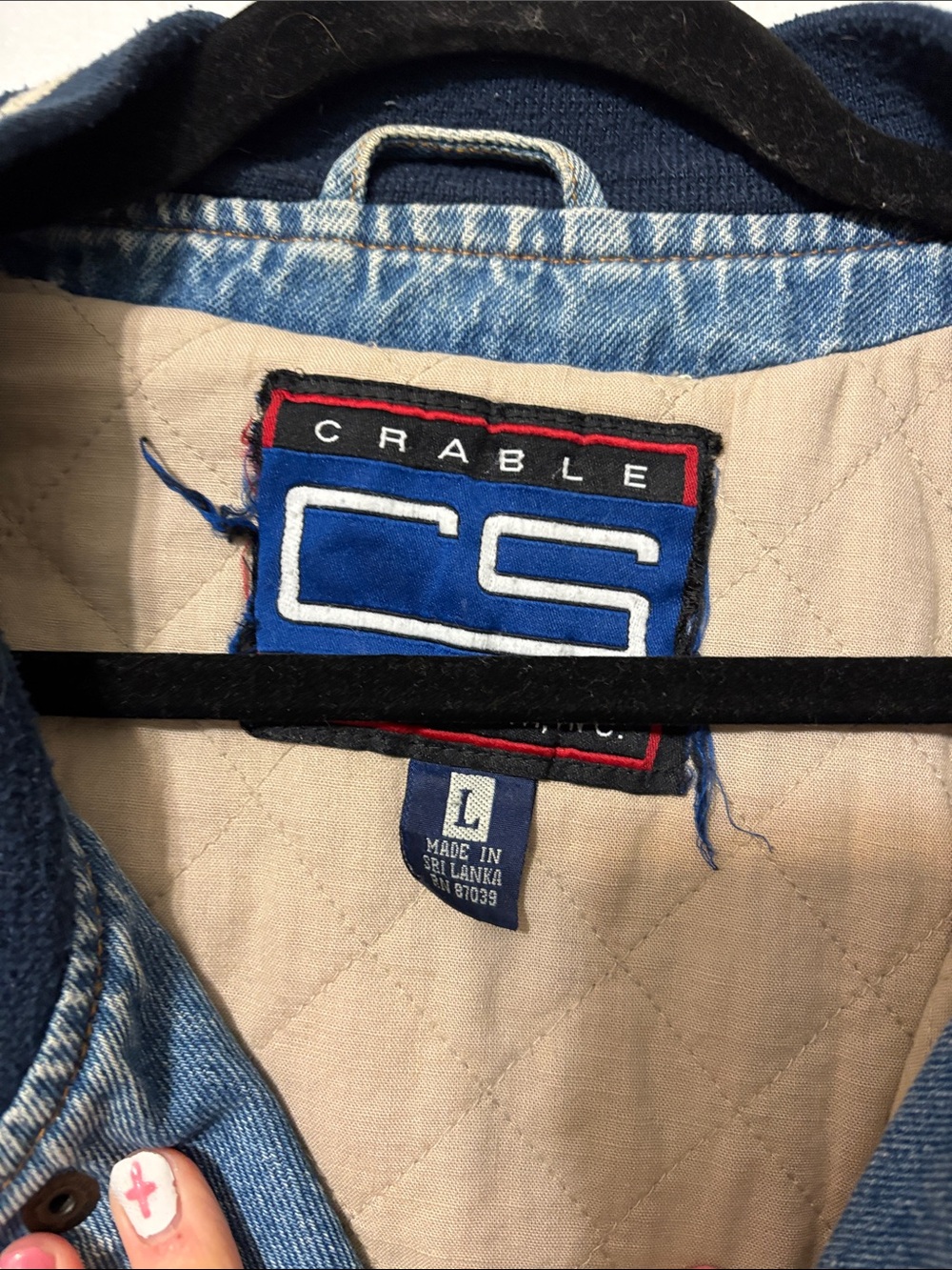 Vintage Ohio State Buckeyes Denim Varsity Bomber Jacket Large NCAA Y2K - Picture 3 of 8